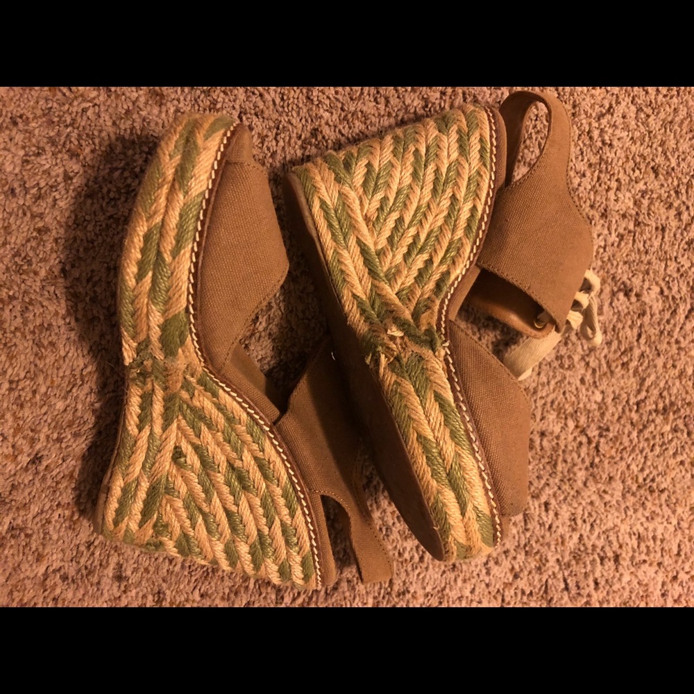 Tory Burch Basket Weave Wedges Gem